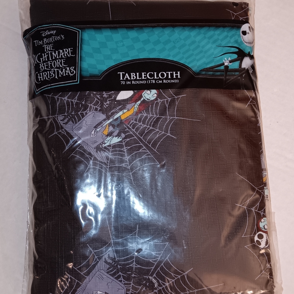 Disney Nightmare Before Christmas Round Party Tablecloth 70 Jack Sally Table